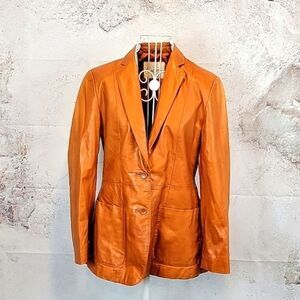 Comstock vintage fitted leather blazer jacket Women's Size 9/10